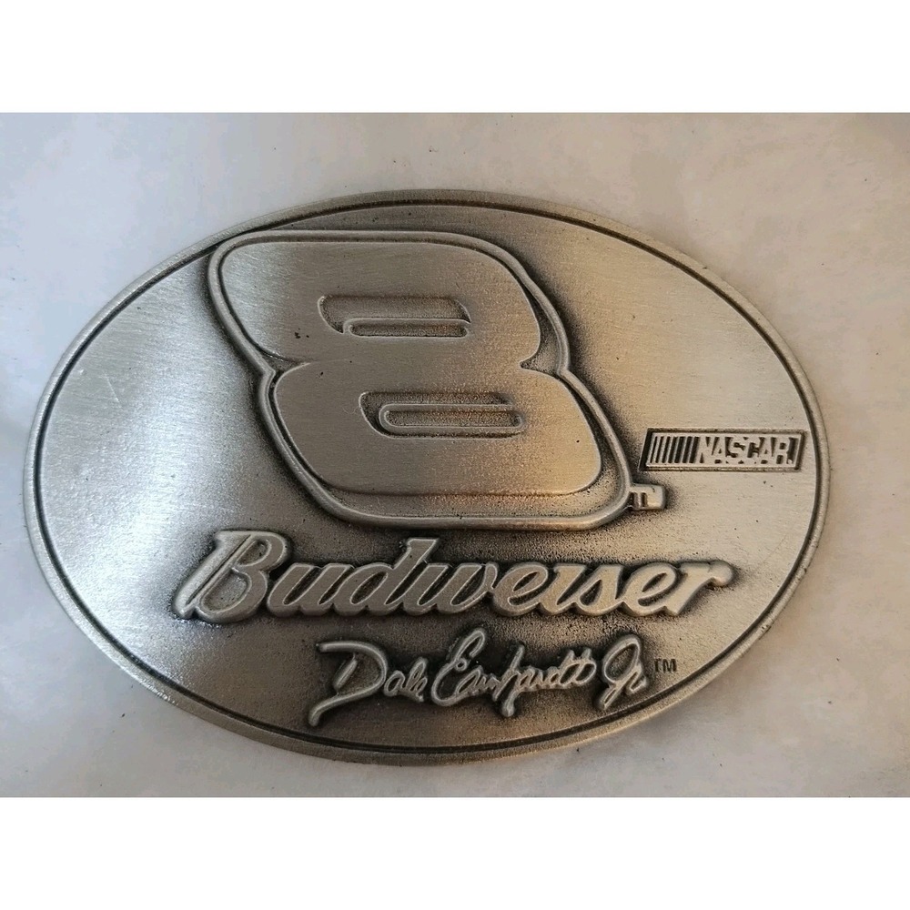 Dale Earnhardt JR #8 Budweiser Nascar Pewter 2002 Vintage Belt Buckle New